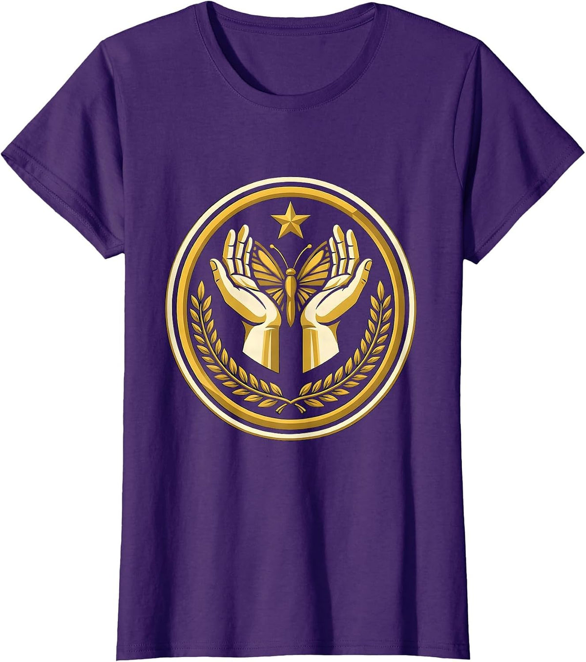 Women's American Sign Language Hands Illustration T-Shirt - Purple