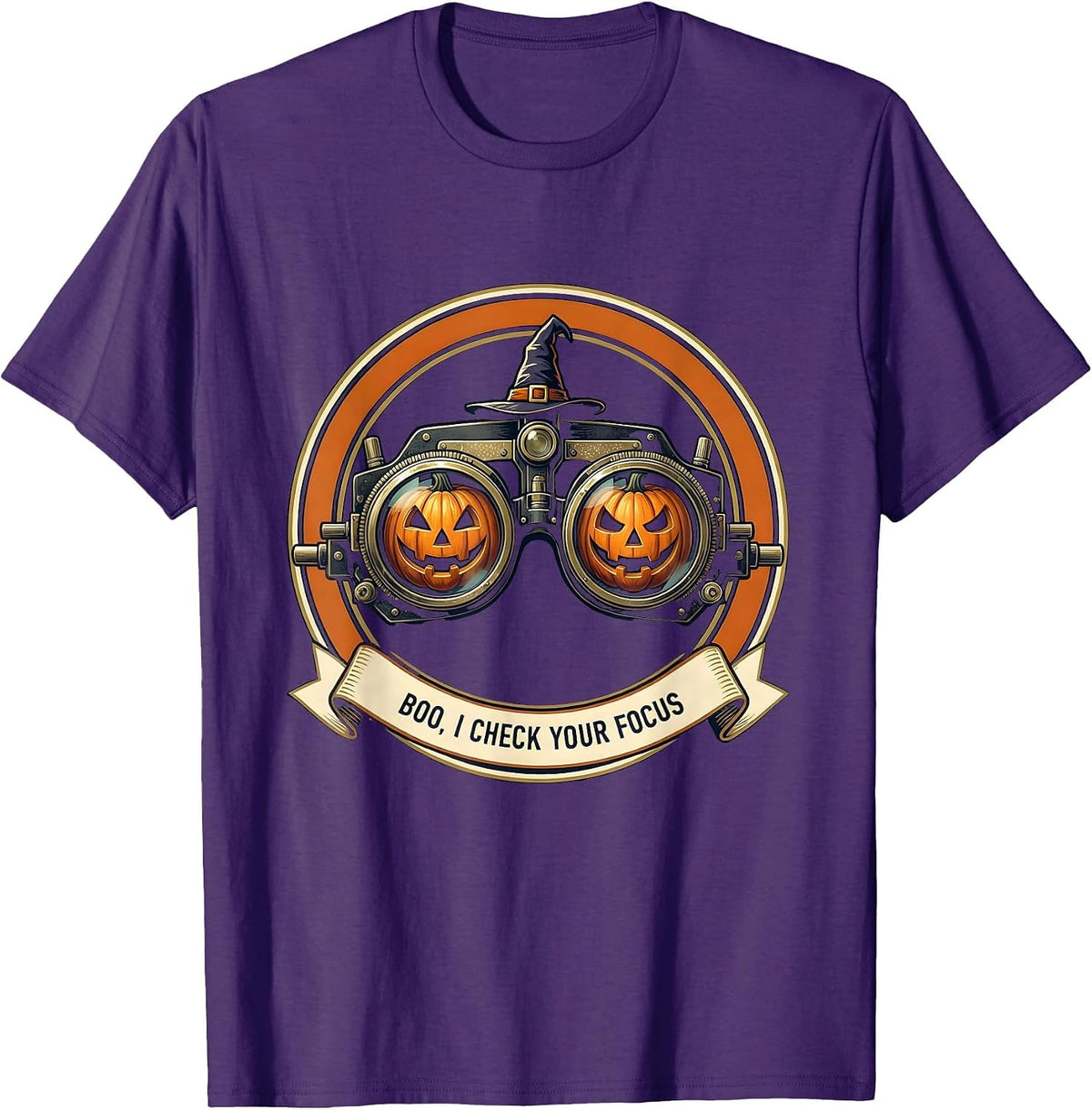 Boo I Check Your Focus Funny Optometrist Eye Doctor T-Shirt - Purple