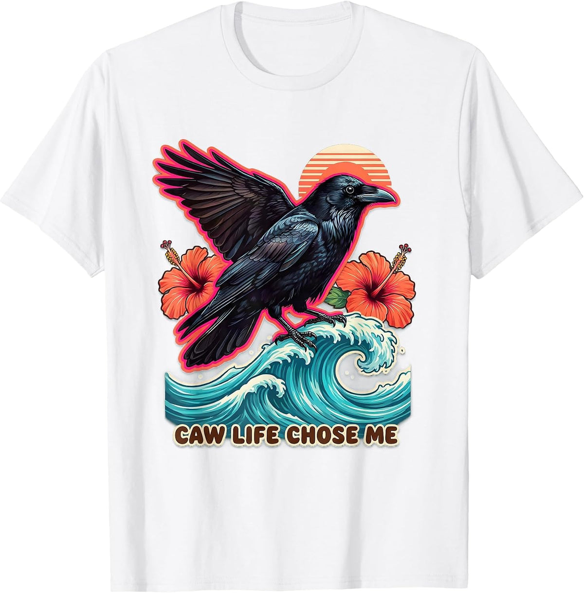 Men's Caw Life Chose Me Crow Bird Lover Design T-Shirt - White