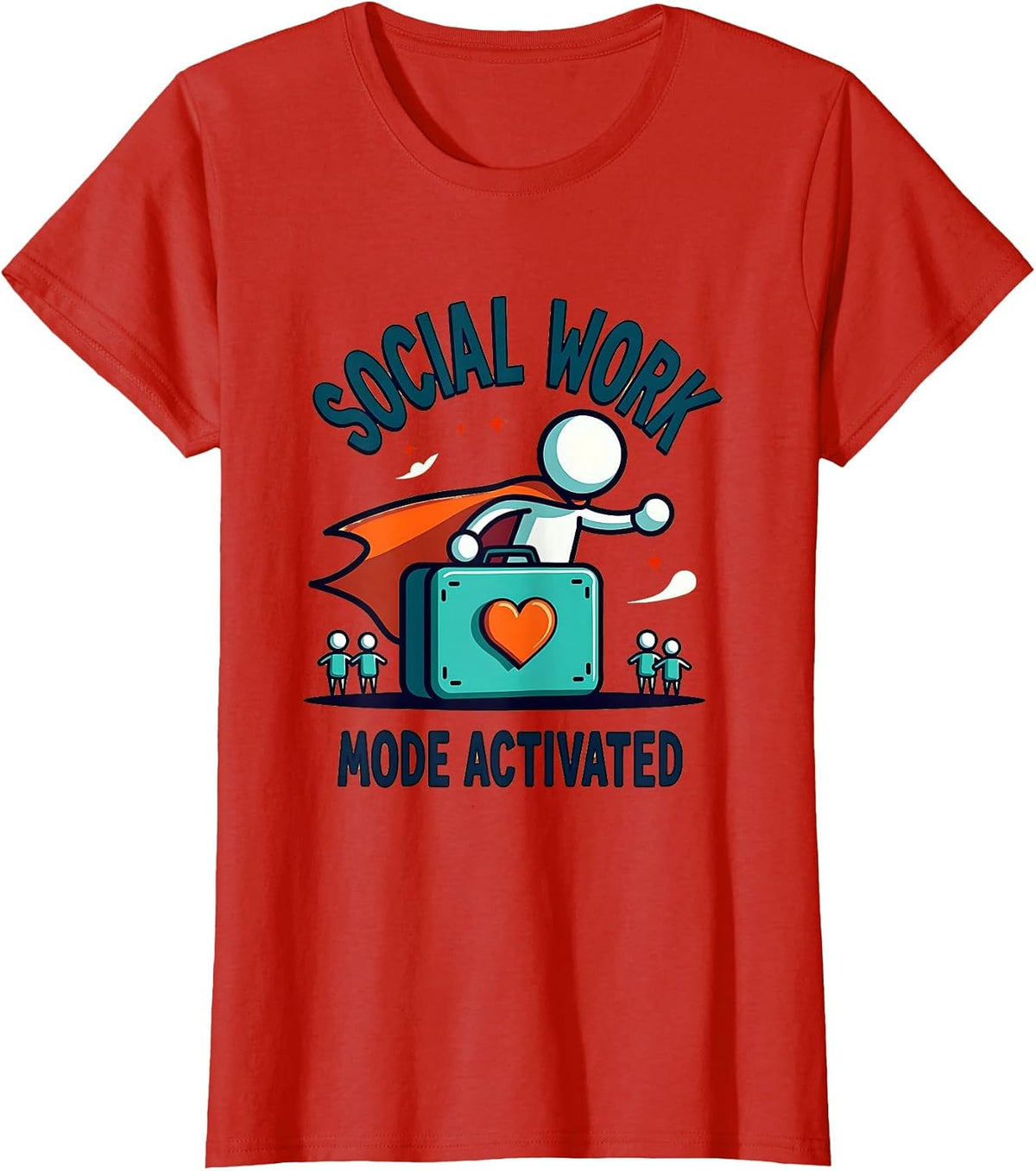 Social Work Mode Activated Professional Design T-Shirt - Red