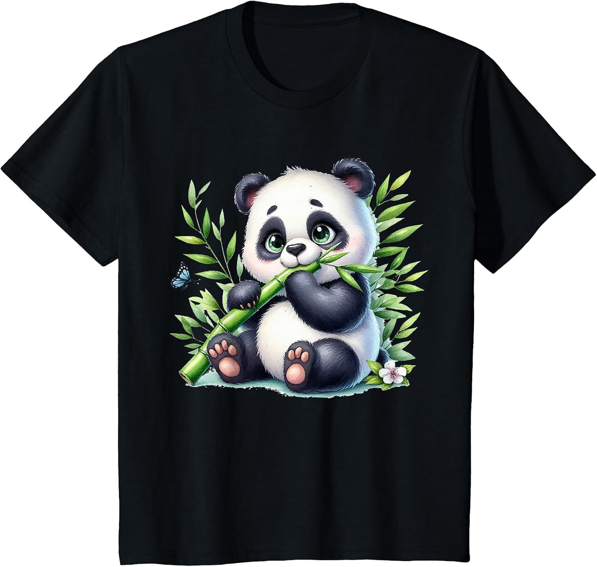 Watercolor Panda T-Shirt - Black