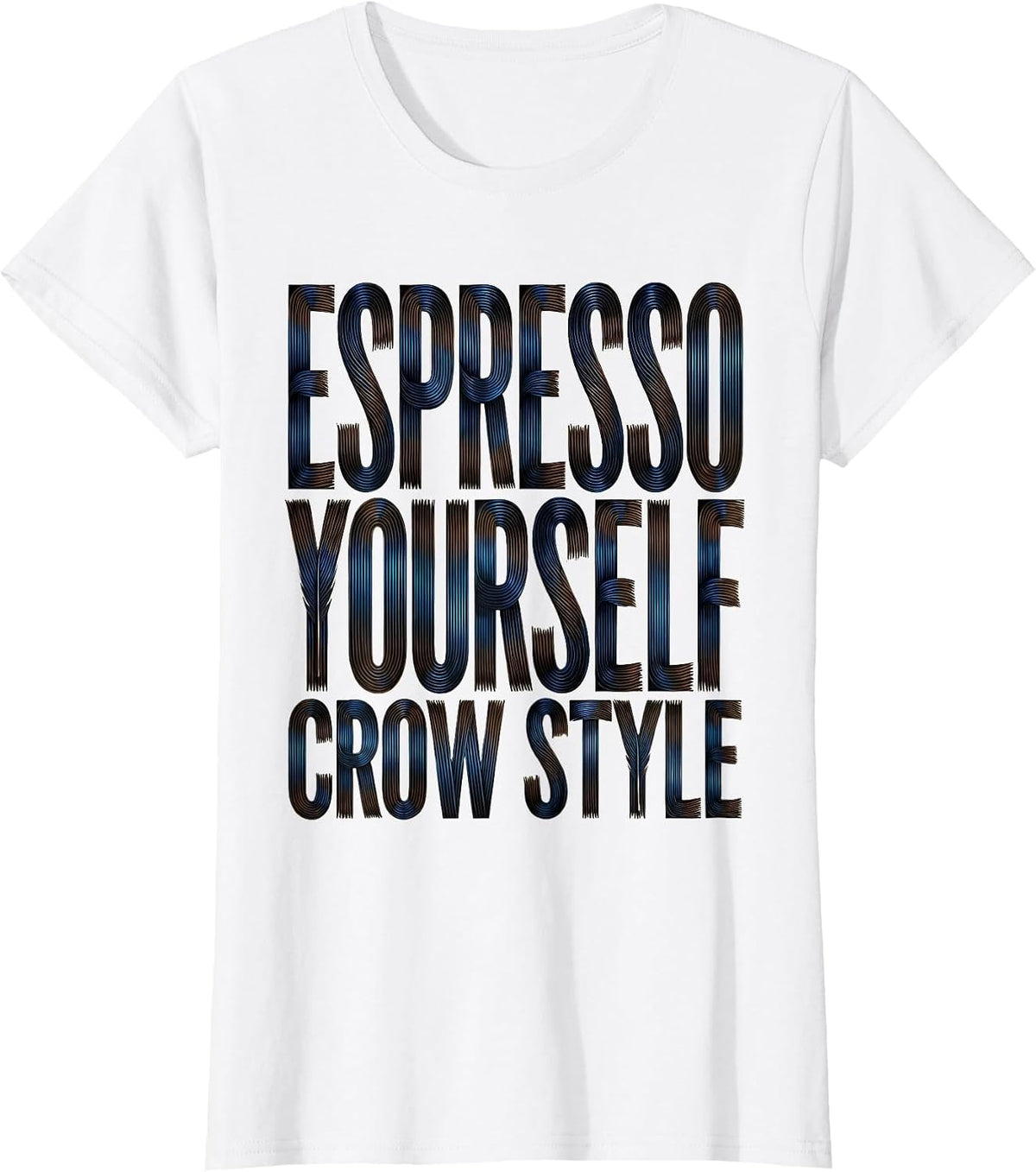 Espresso Yourself Crow Coffee Lover Design T-Shirt - White