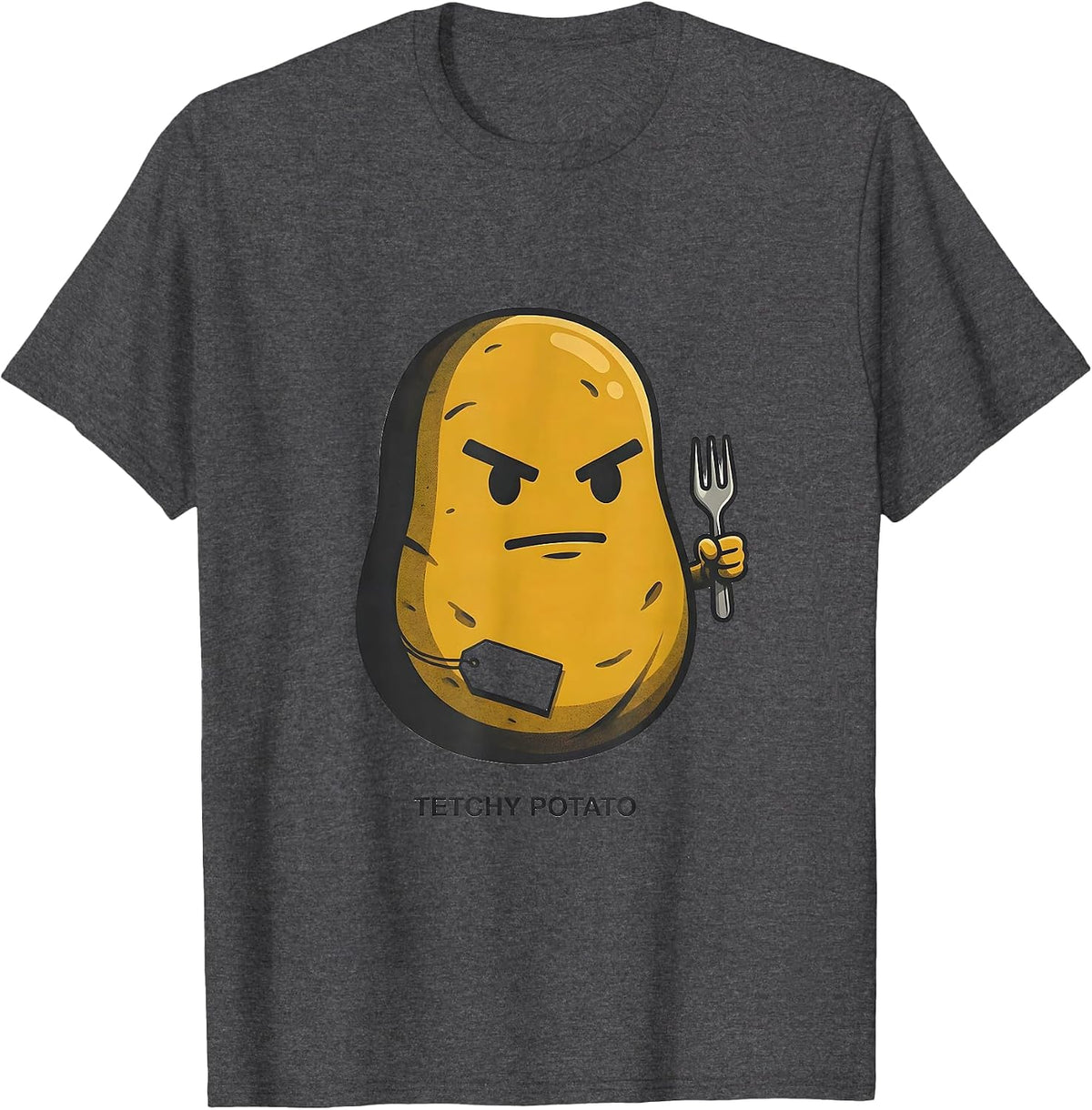 Tetchy Potato Funny Couples Thanksgiving Matching Sweet T-Shirt - Dark Heather Grey
