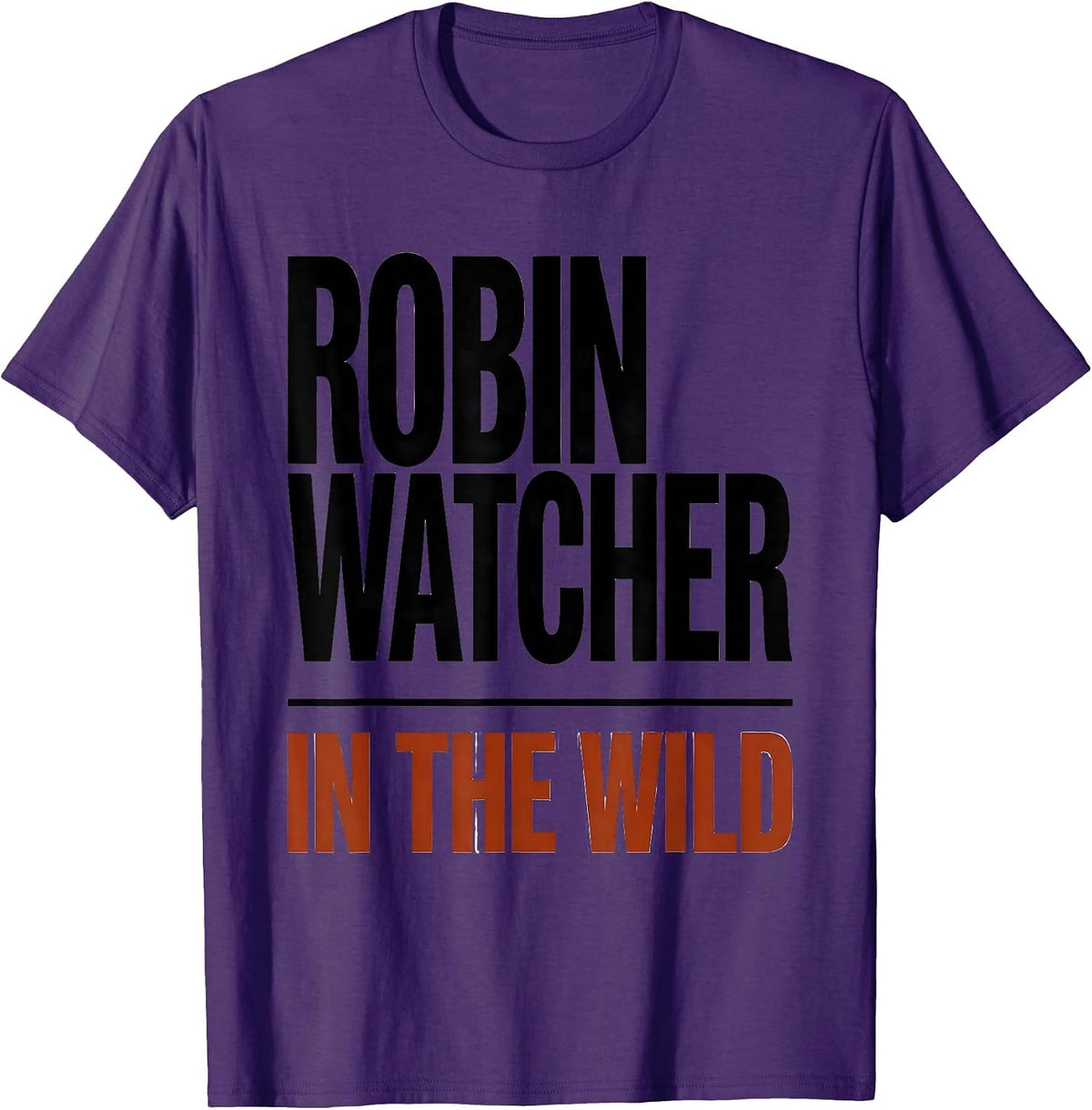Robin Watcher in the Wild Bird Design T-Shirt - Purple