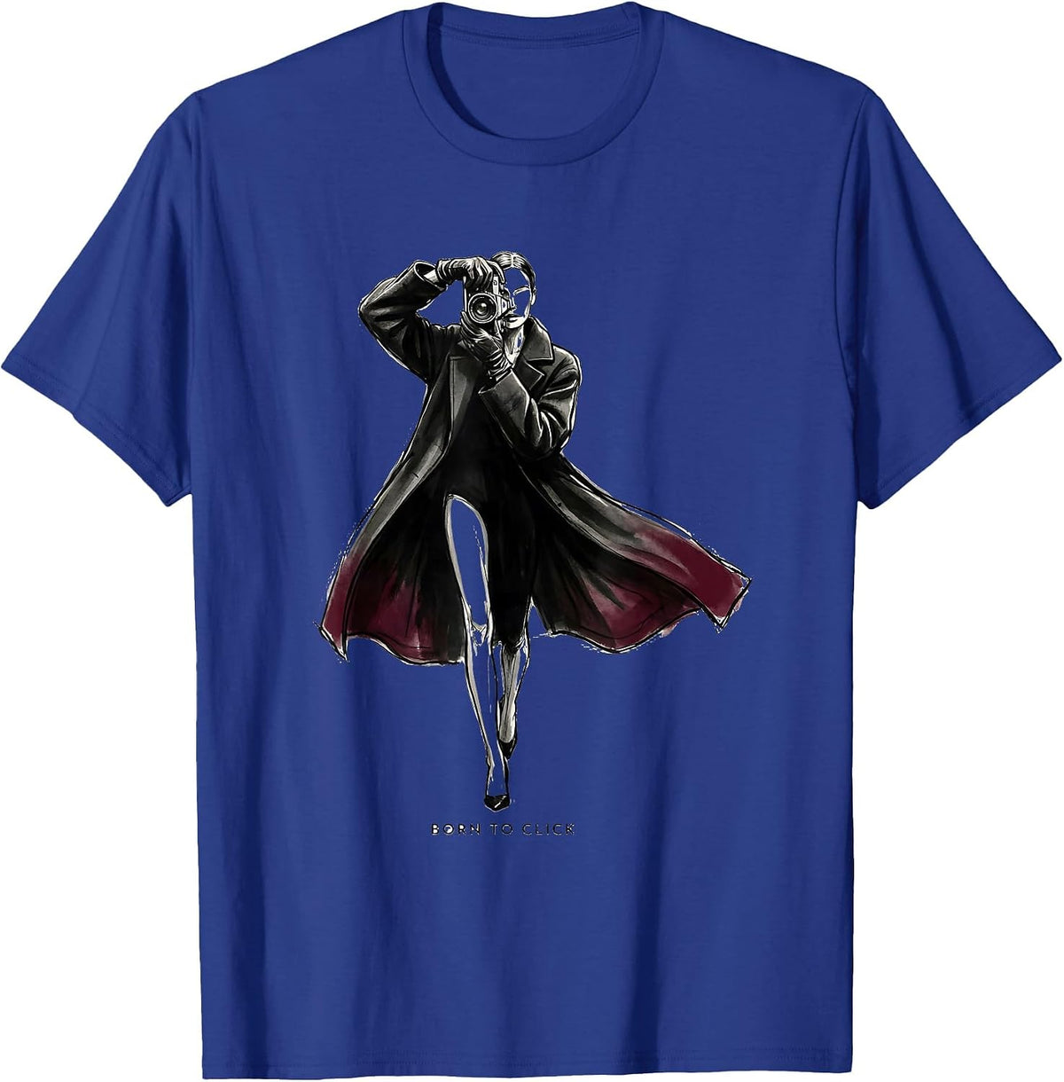 Men's Born to Click Photography Lover Design T-Shirt - Royal Blue