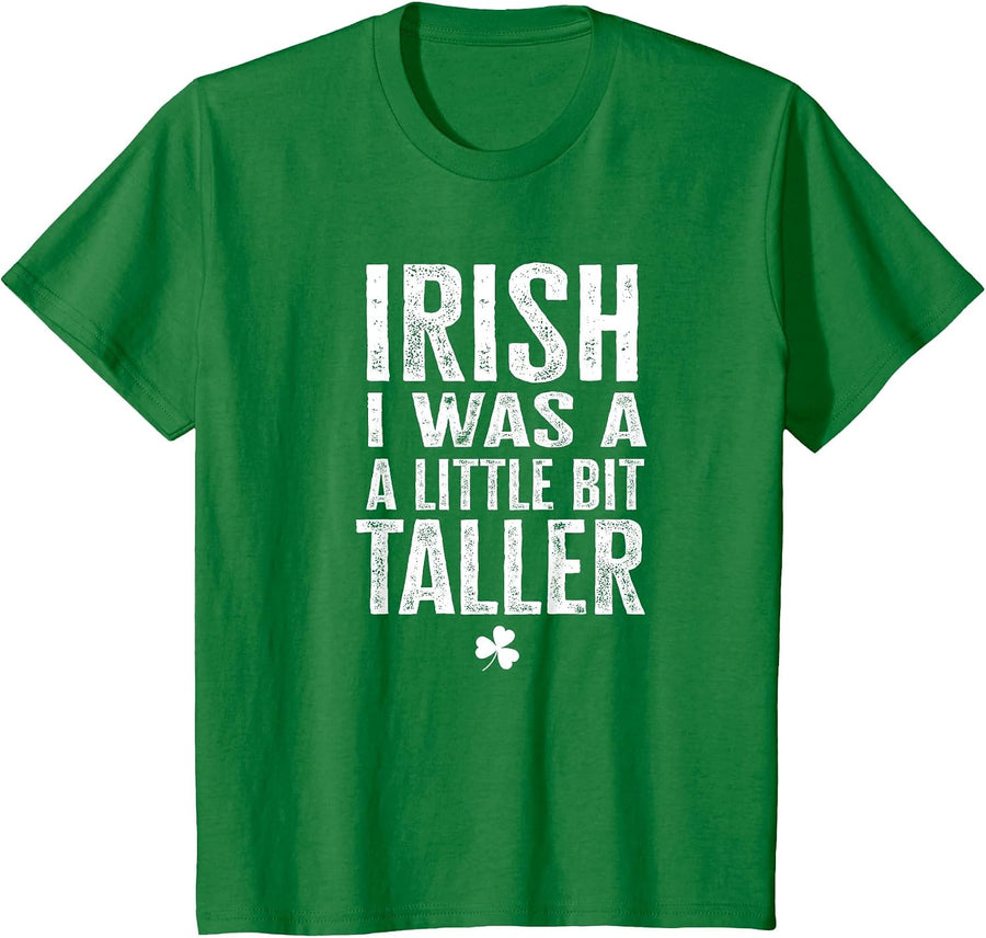 Irish I was a Little Bit Taller Funny Leprechaun T-Shirt - Kelly Green