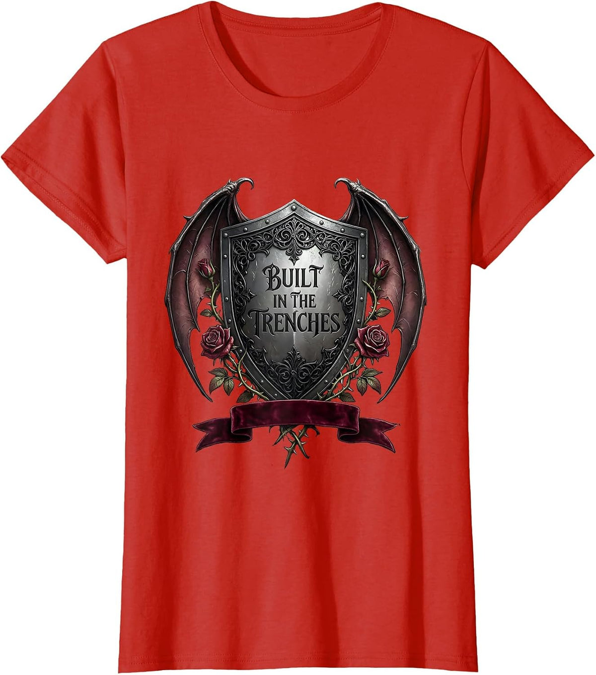 Built in the Trenches Football Lineman Design T-Shirt - Red