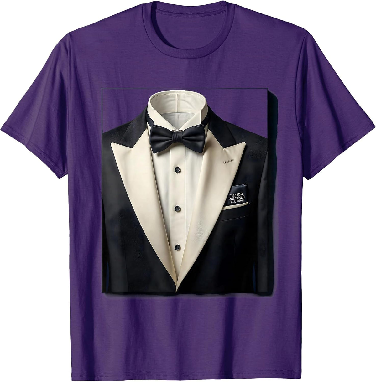 Men's Tuxedo Weather All Year Formal Style Design T-Shirt - Purple