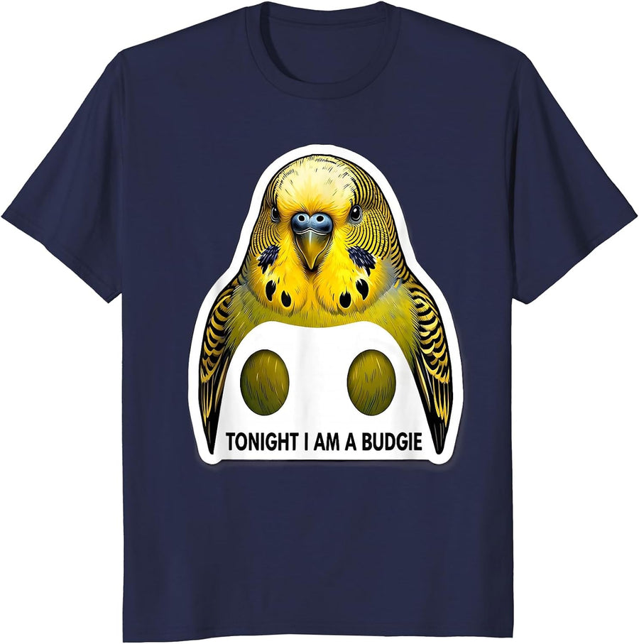 Tonight I Am A Budgie Funny Bird Lover Halloween Costume T-Shirt - Navy Blue