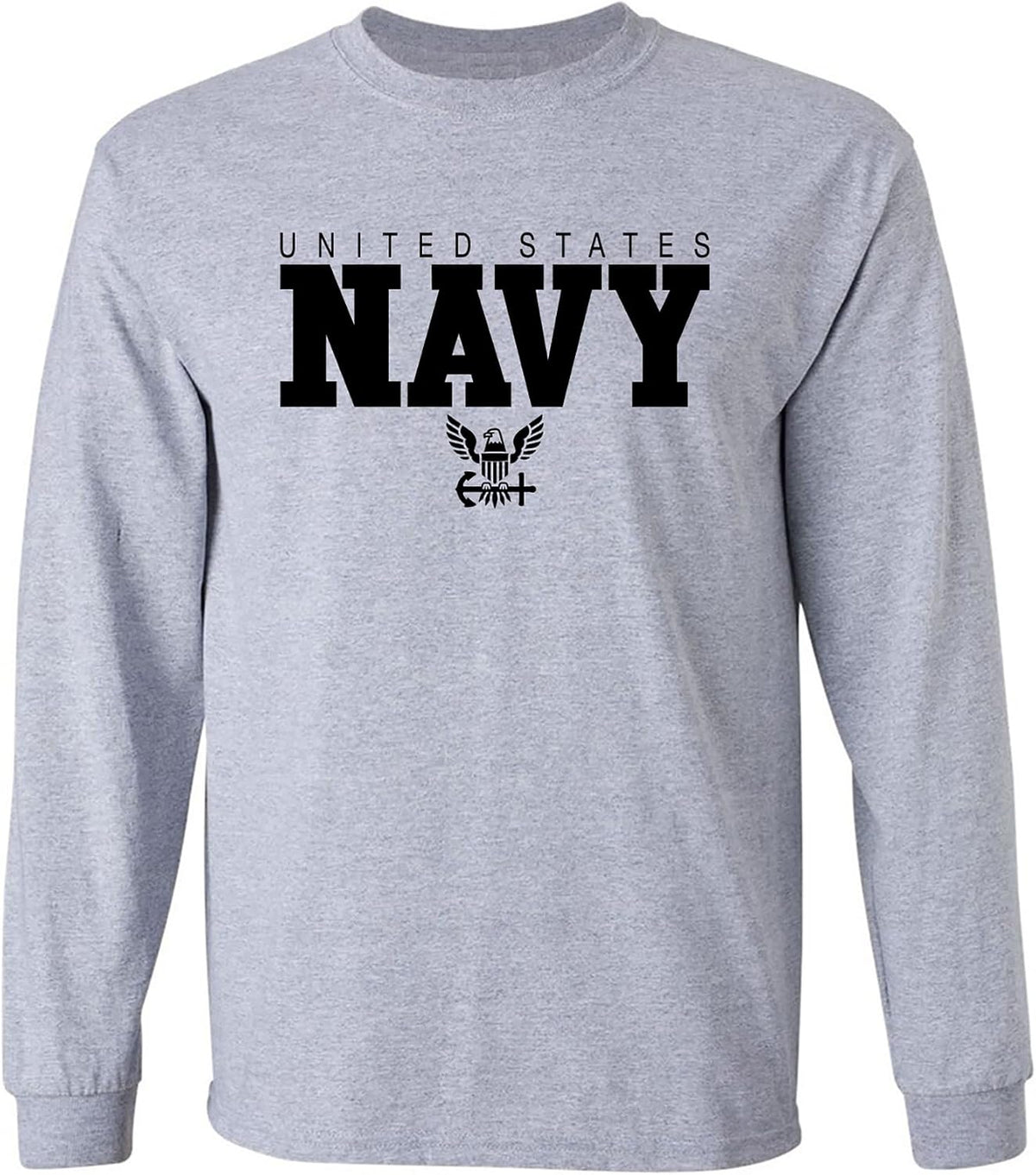 U.S. Navy Anchor Adult Long Sleeve T-Shirt - Sport Grey