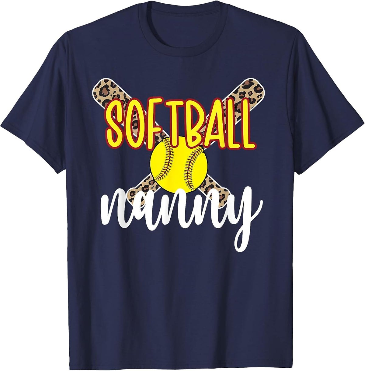 Softball Nanny Grandma Softball Player Nanny T-Shirt - Navy Blue