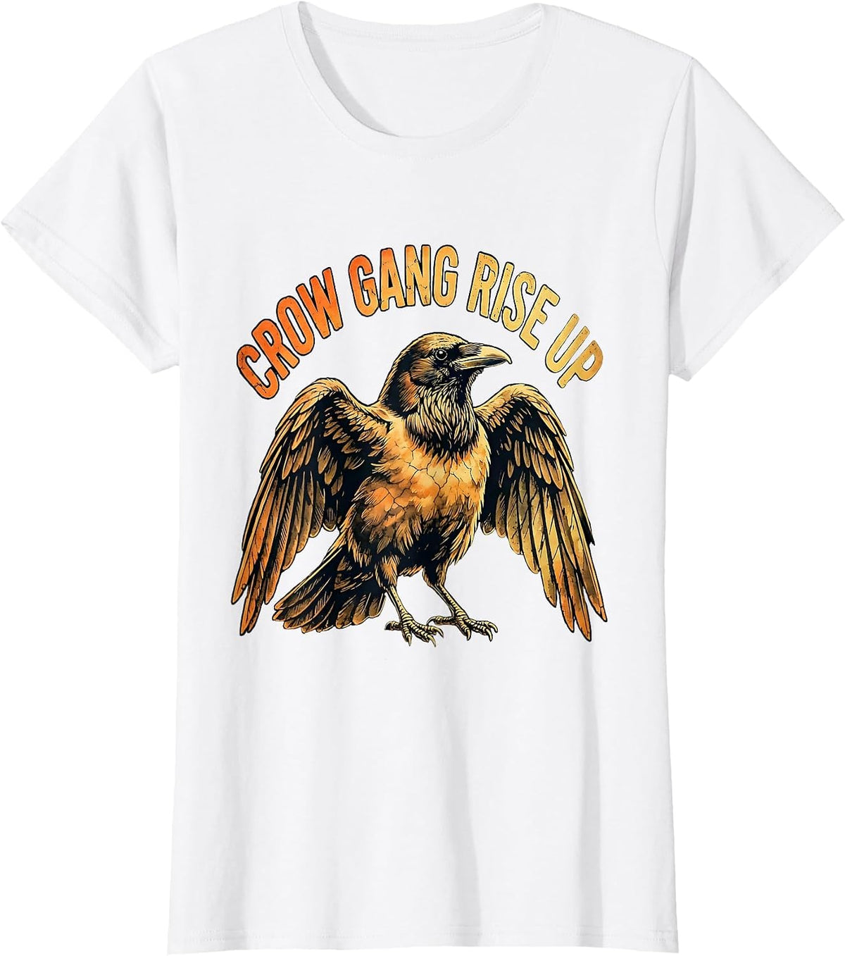 Crow Gang Rise Up F Awk F Crow Design T-Shirt - White