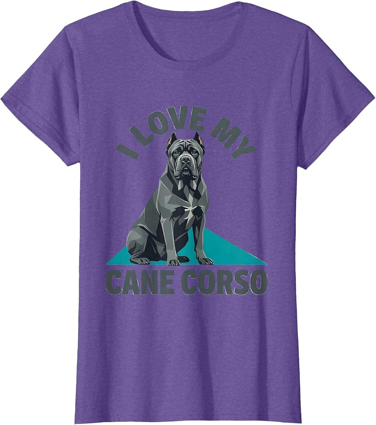 I Love My Cane Corso Flat Vector Dog Lover Pet Owner Pride T-Shirt - Purple Heather