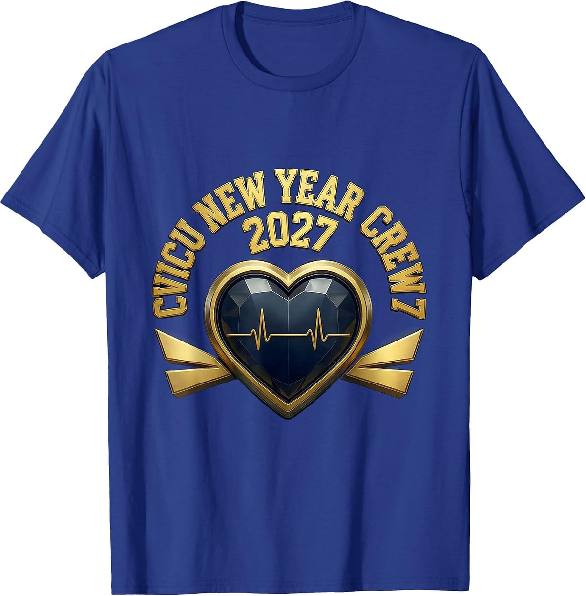 CVICU New Year Crew 2027 Sports Nurse ICU New Year Eve Party T-Shirt - Royal Blue