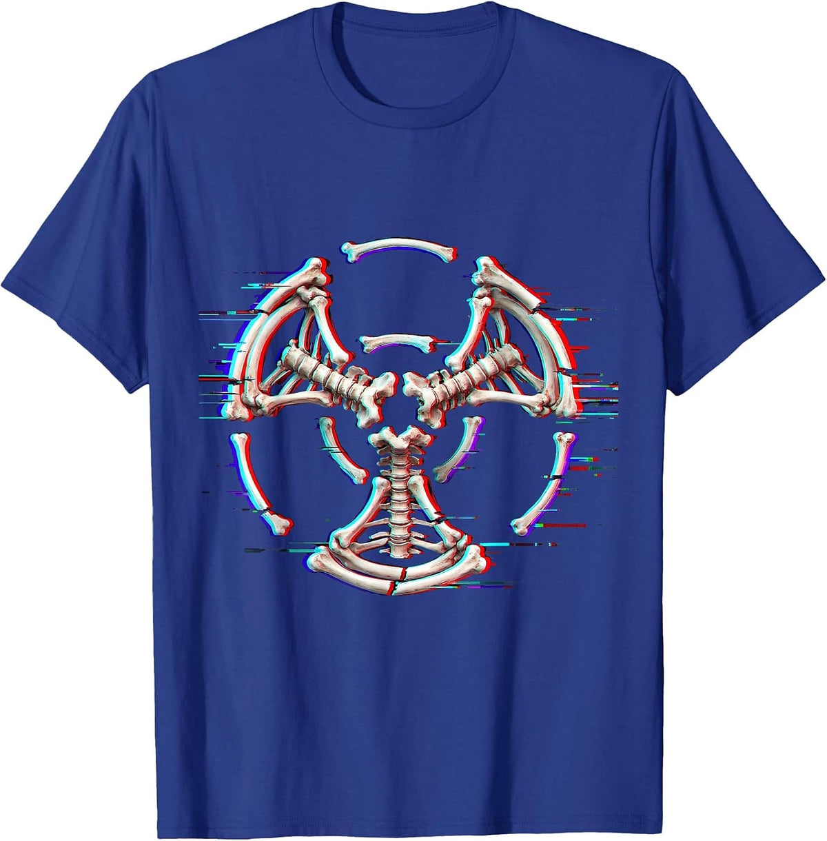 Radiation Symbol Intertwined Bones Radiology Design T-Shirt - Royal Blue