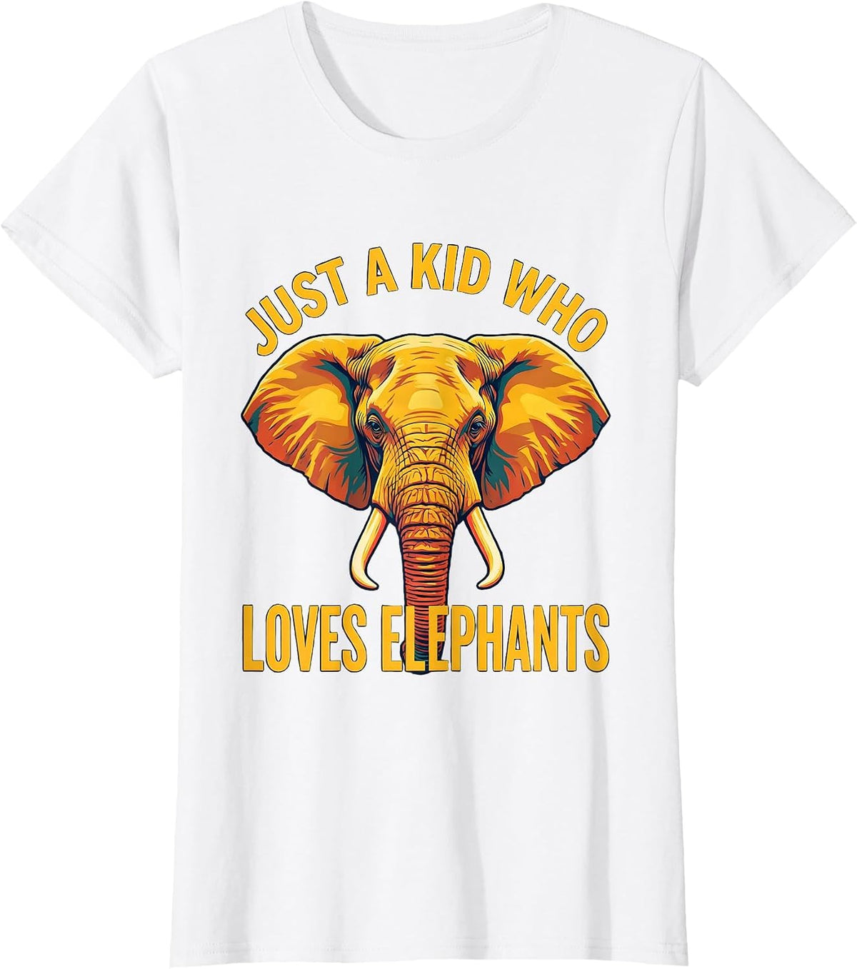 Just A Kid Who Loves Elephants Cute Elephant Lover Wildlife T-Shirt - White