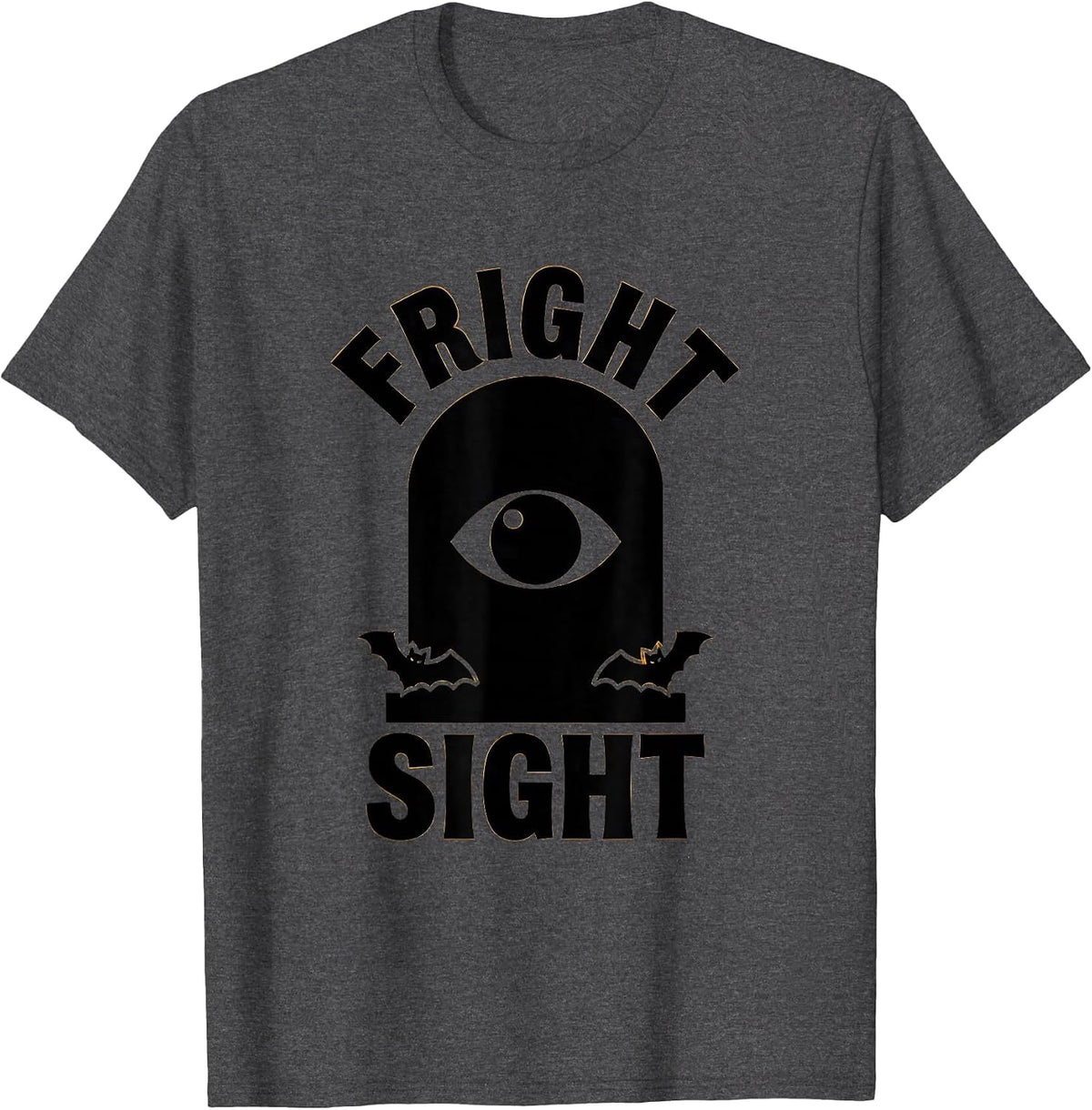 Fright Sight Silhouette Halloween Optometrist Eye Doctor T-Shirt - Dark Heather Grey