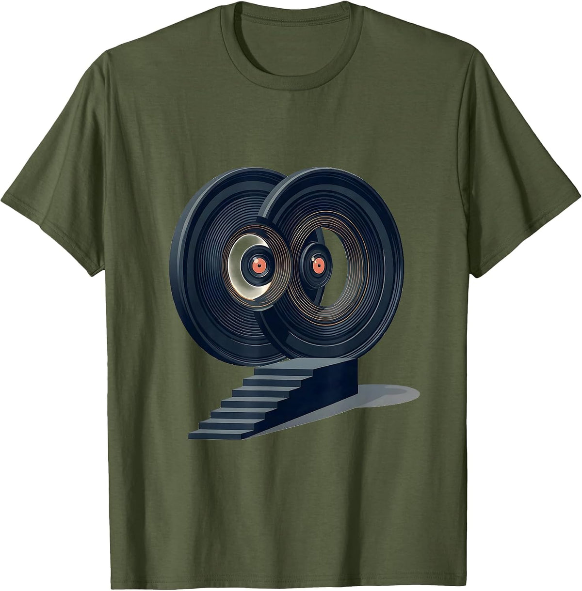 Phoropter Portal Editorial Conceptual Optometry Humor T-Shirt - Olive Green
