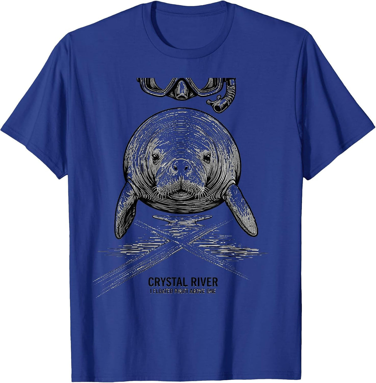 Crystal River, I Floated Right Above One Manatee Humor T-Shirt - Royal Blue