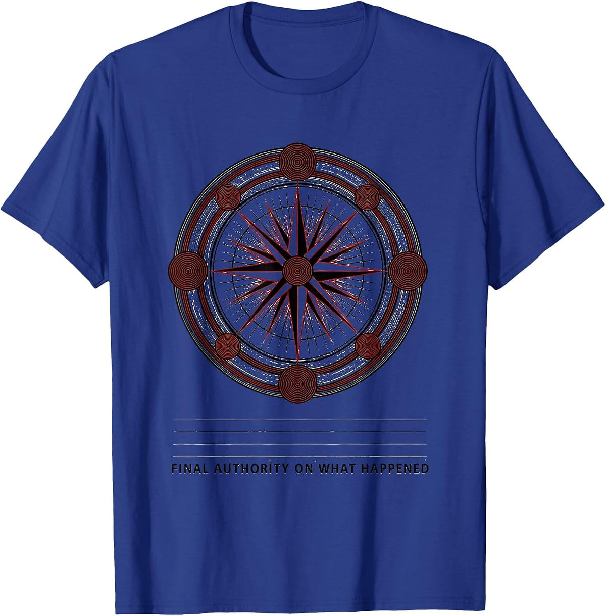 Men's Final Authority On What Happened Funny History Teacher Back T-Shirt - Royal Blue