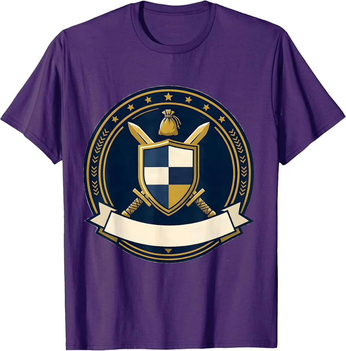 Climbing Shield Crest Emblem Rock Climber Bouldering Humor T-Shirt - Purple