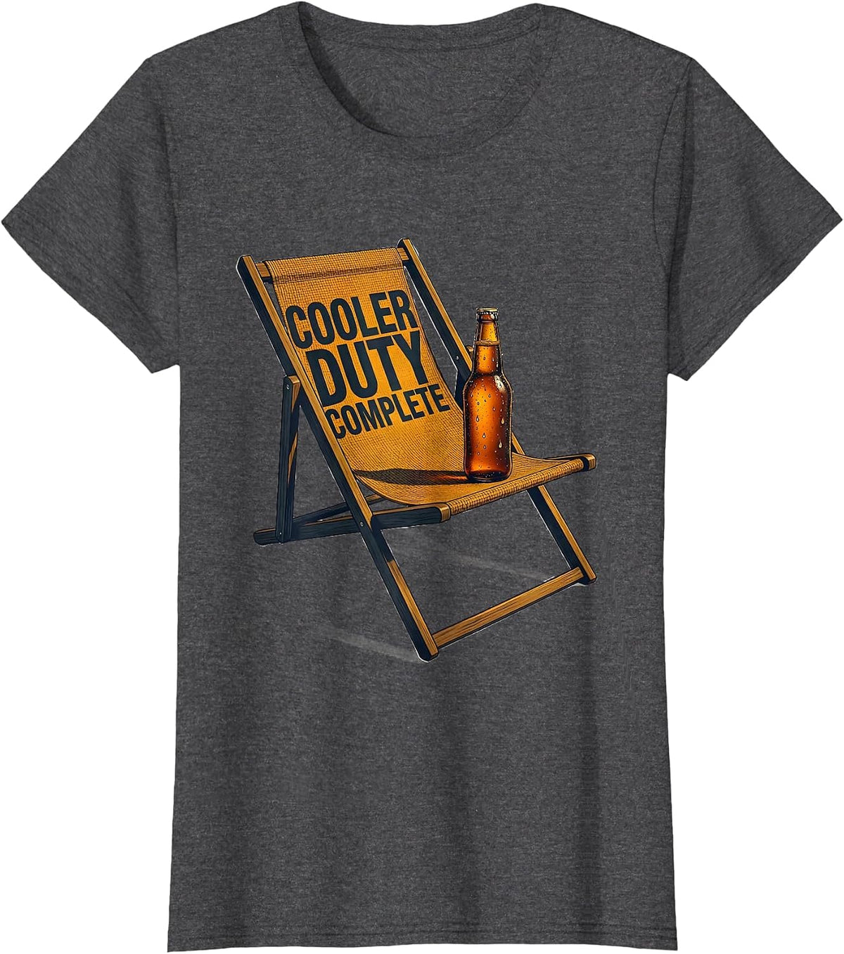 Women's Cooler Duty Complete Funny Beer Lover Labor Day Cookout T-Shirt - Dark Heather Grey