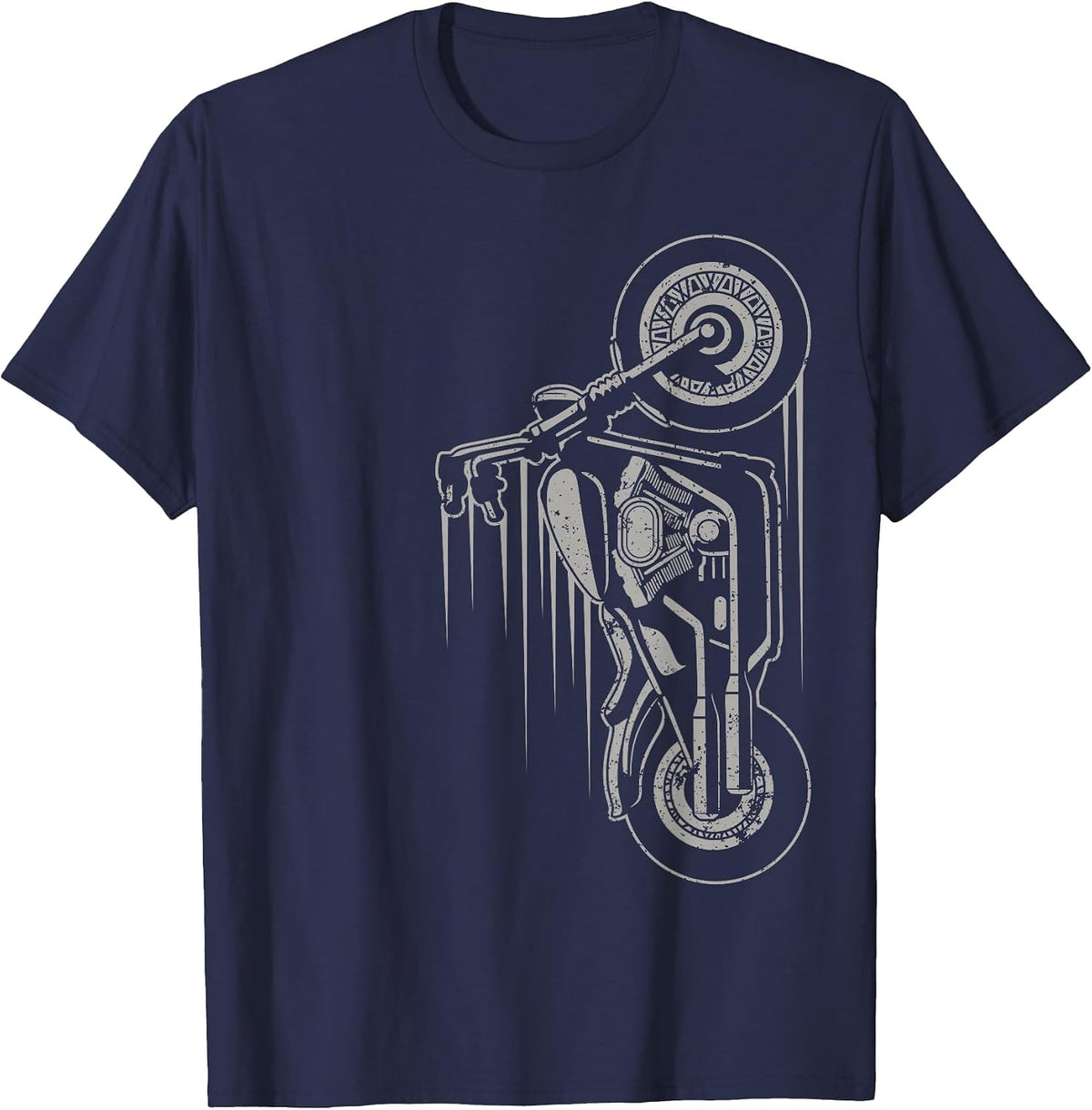 Low Rider Chopper Bike Motorcycle Rider Biker Men Husband T-Shirt - Navy Blue
