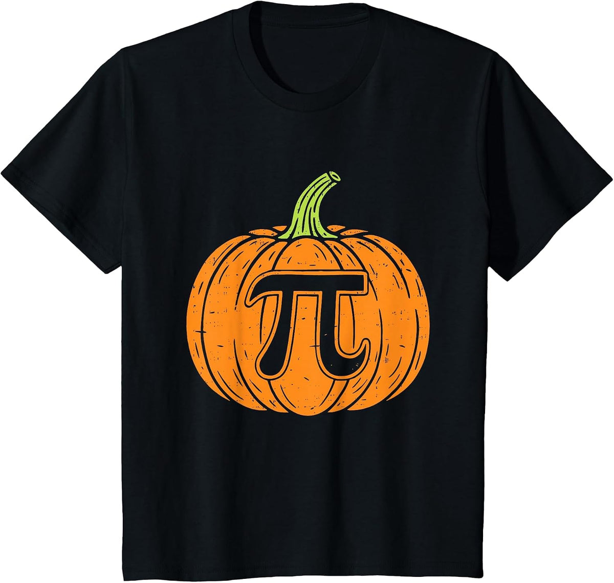 Pumpkin Pi Symbol Funny Math Nerd Spooky Halloween Pi Day T-Shirt - Black