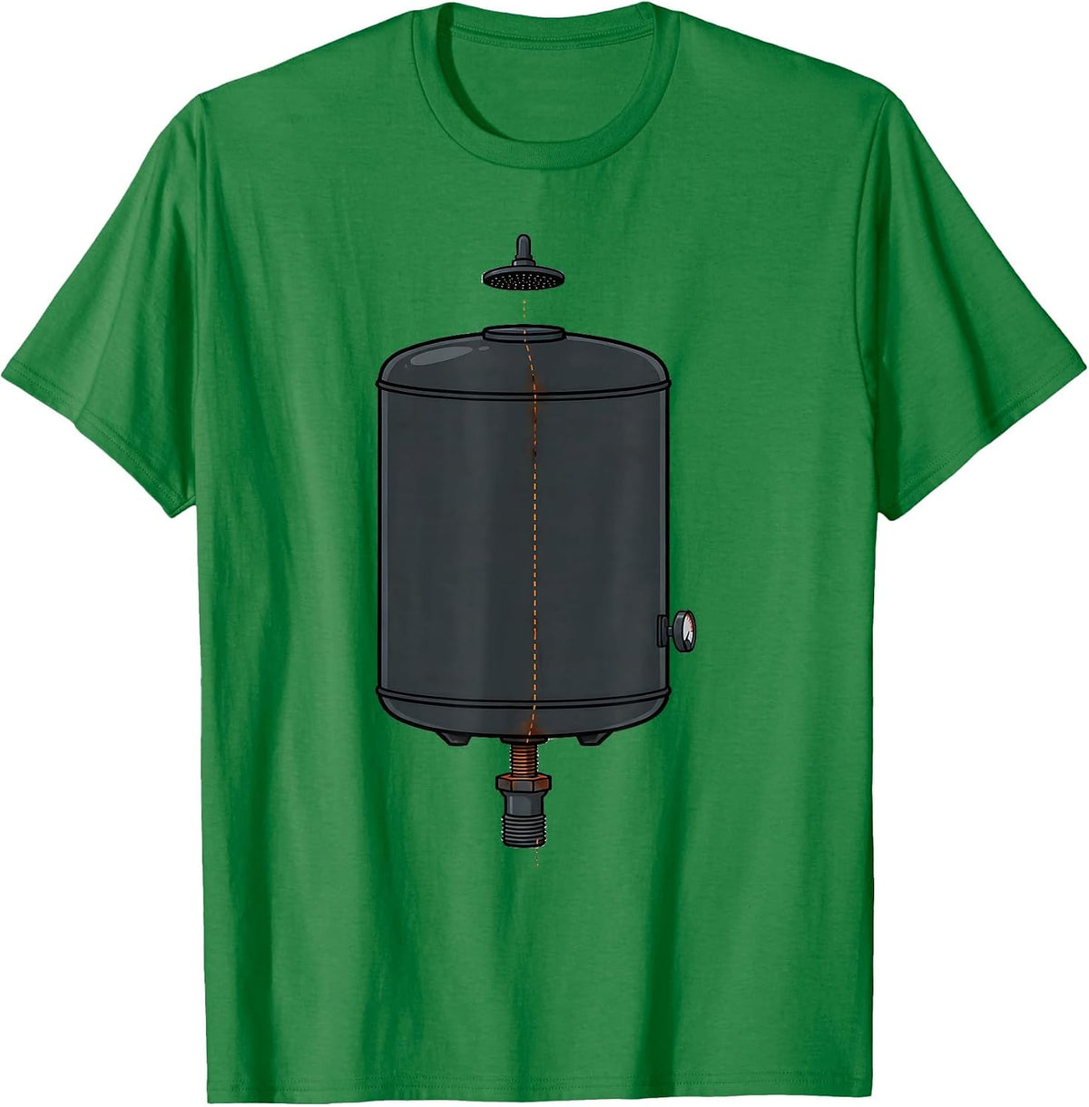 Men's Plumber Exploded Water Heater Funny Plumbing Humor T-Shirt - Kelly Green