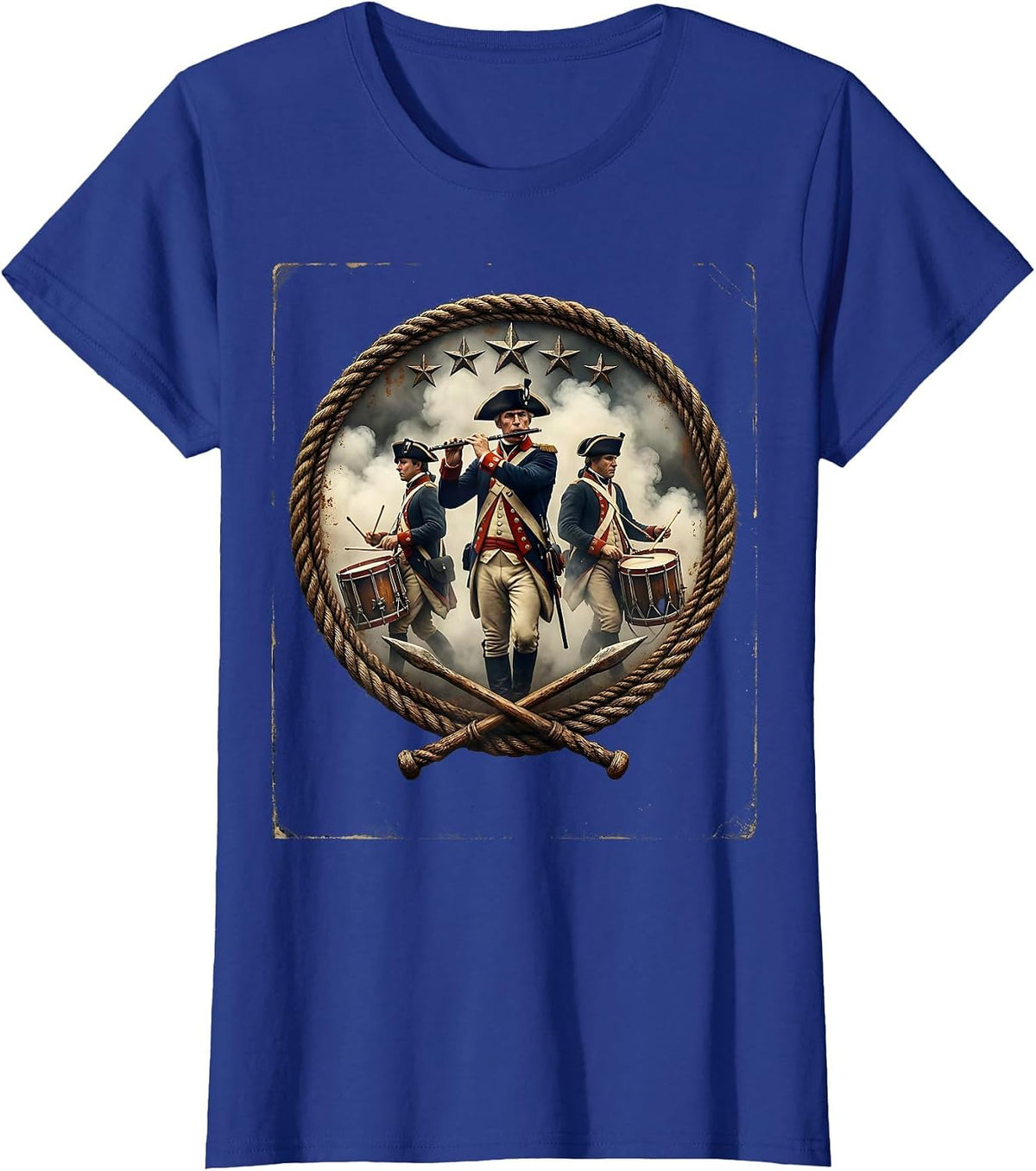 Women's 250th Anniversary USA Fife and Drum March T-Shirt - Royal Blue