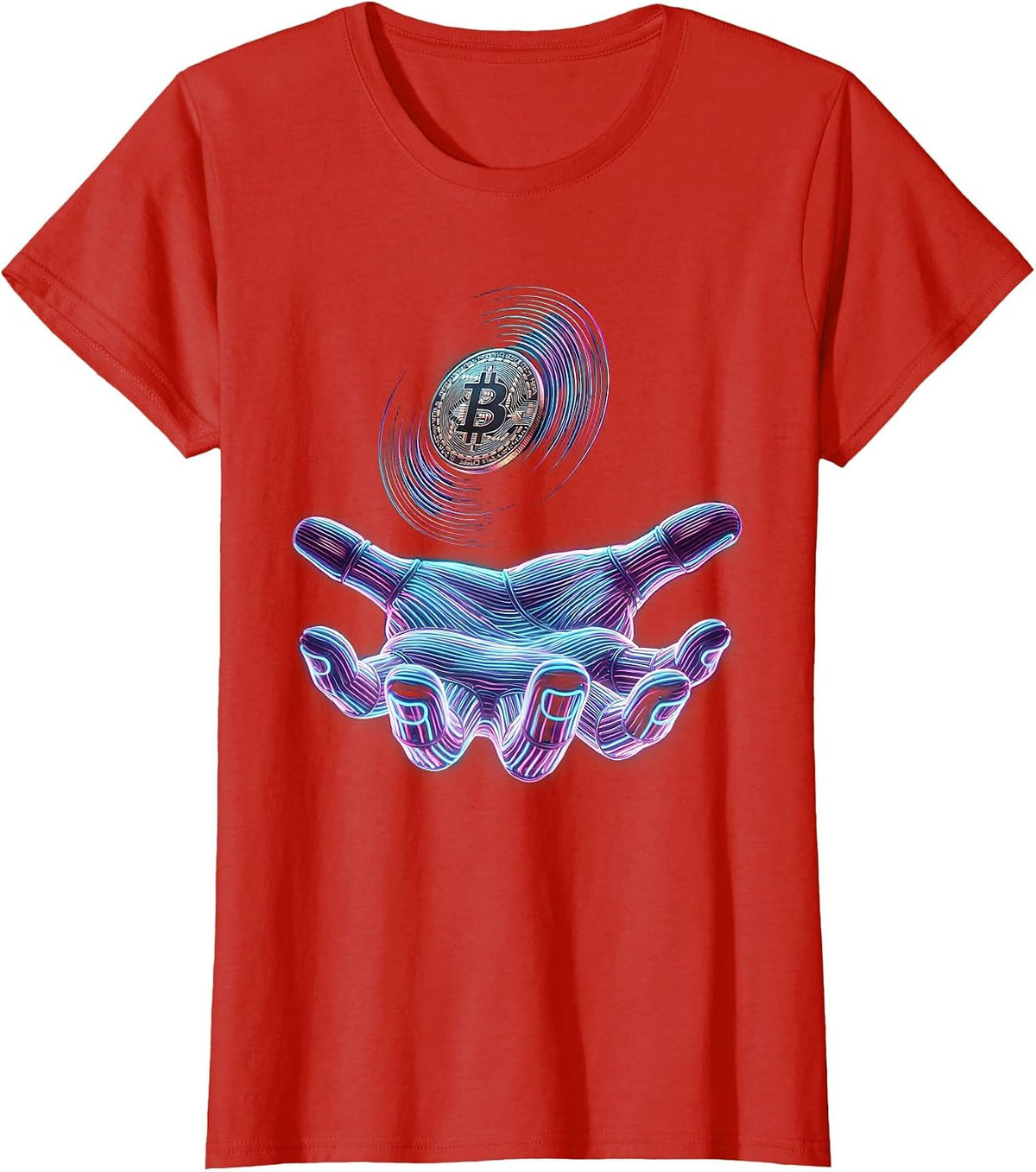 Women's Coin Flip Gambling Graphic Tee T-Shirt - Red