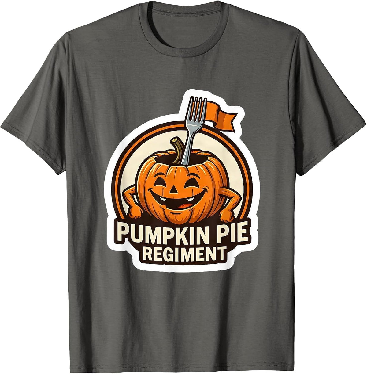 Pumpkin Pie Regiment Funny Thanksgiving Pie Lover Group T-Shirt - Asphalt Grey