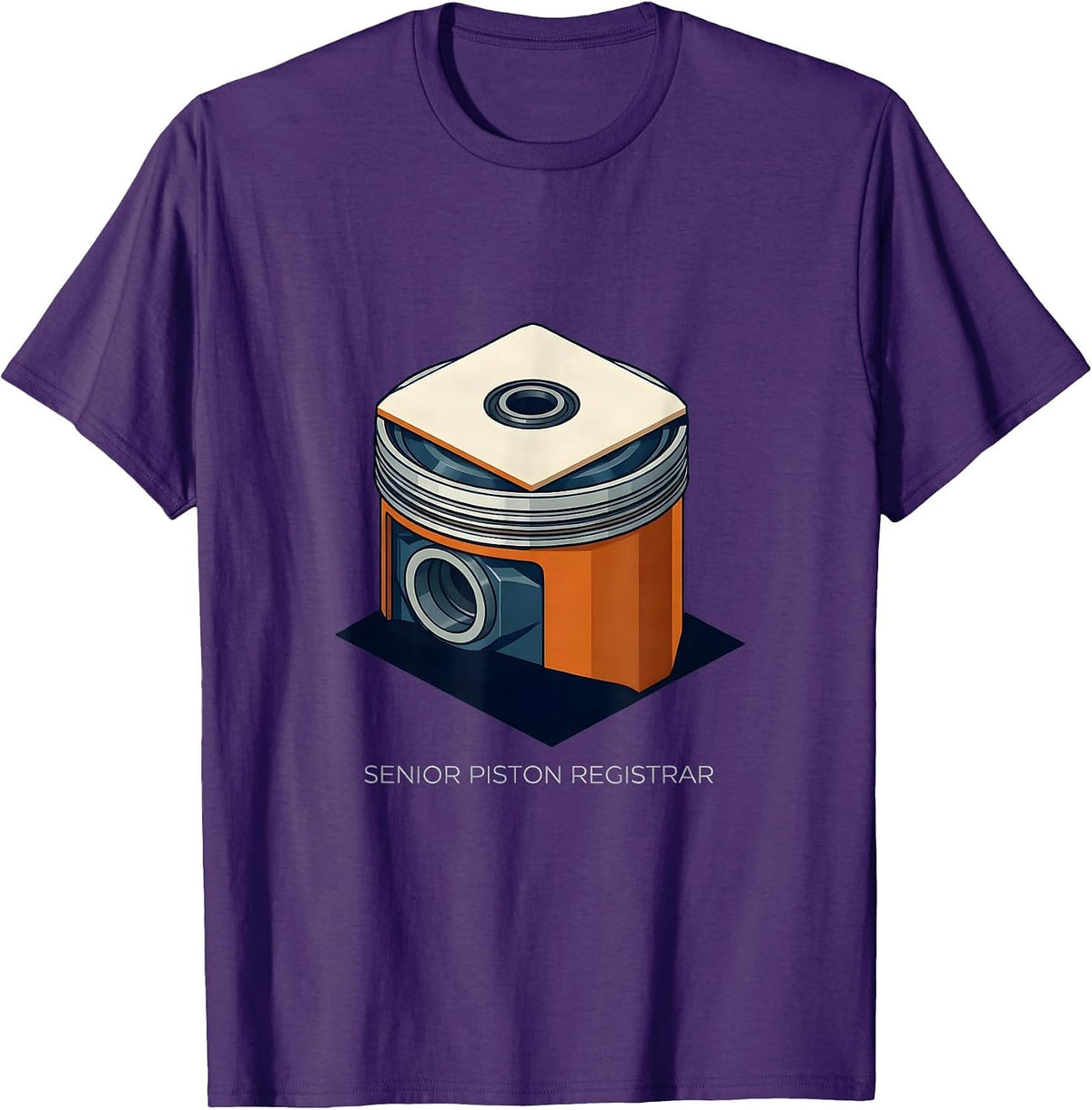 Men's Senior Piston Registrar Funny Car Guy Mechanic Workshop T-Shirt - Purple