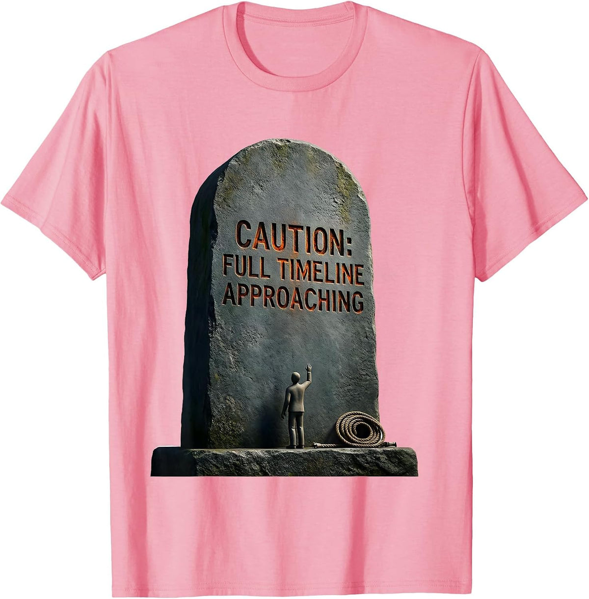 Men's Caution: Full Timeline Approaching Funny History Teacher T-Shirt - Pink