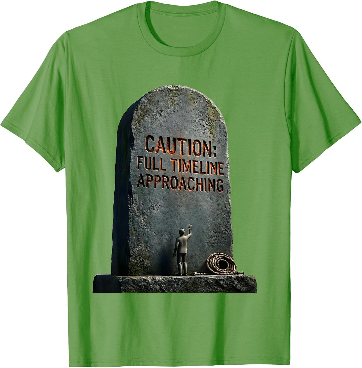Men's Caution: Full Timeline Approaching Funny History Teacher T-Shirt - Grass Green