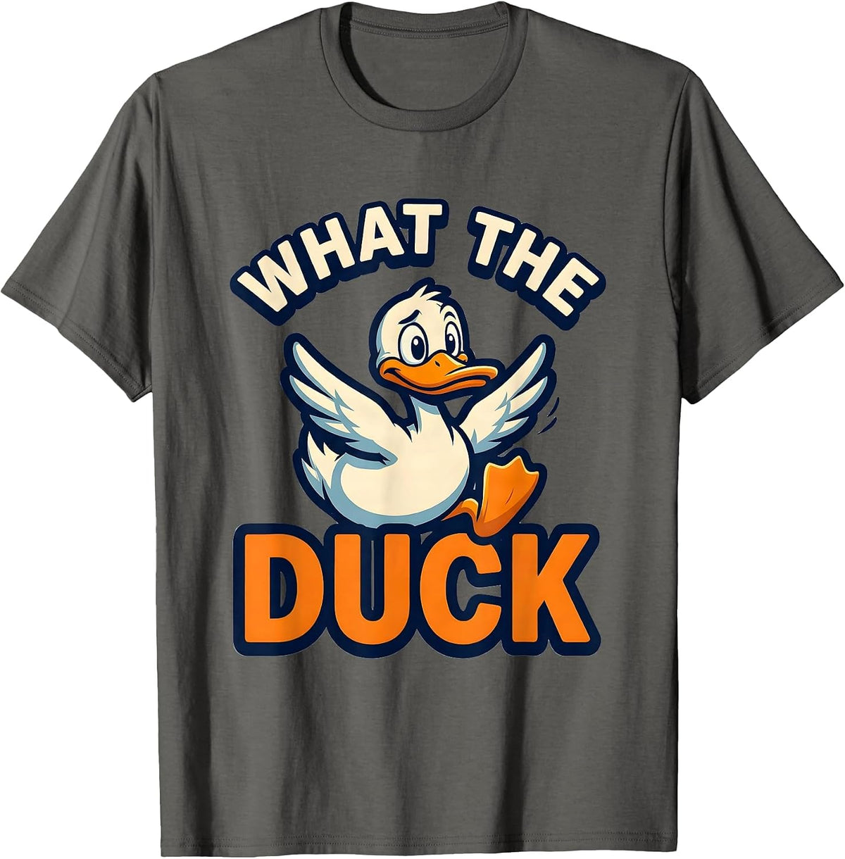 Men's What The Duck Funny Duck Hunter Novelty Gift T-Shirt - Asphalt Grey