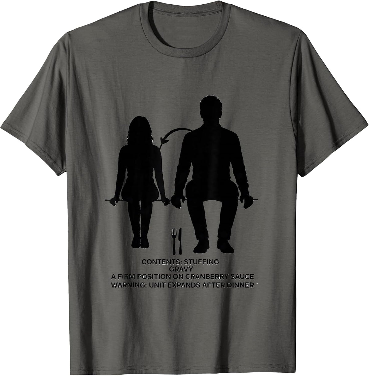 Thanksgiving Dinner Costume Nutrition Facts Parody T-Shirt - Asphalt Grey