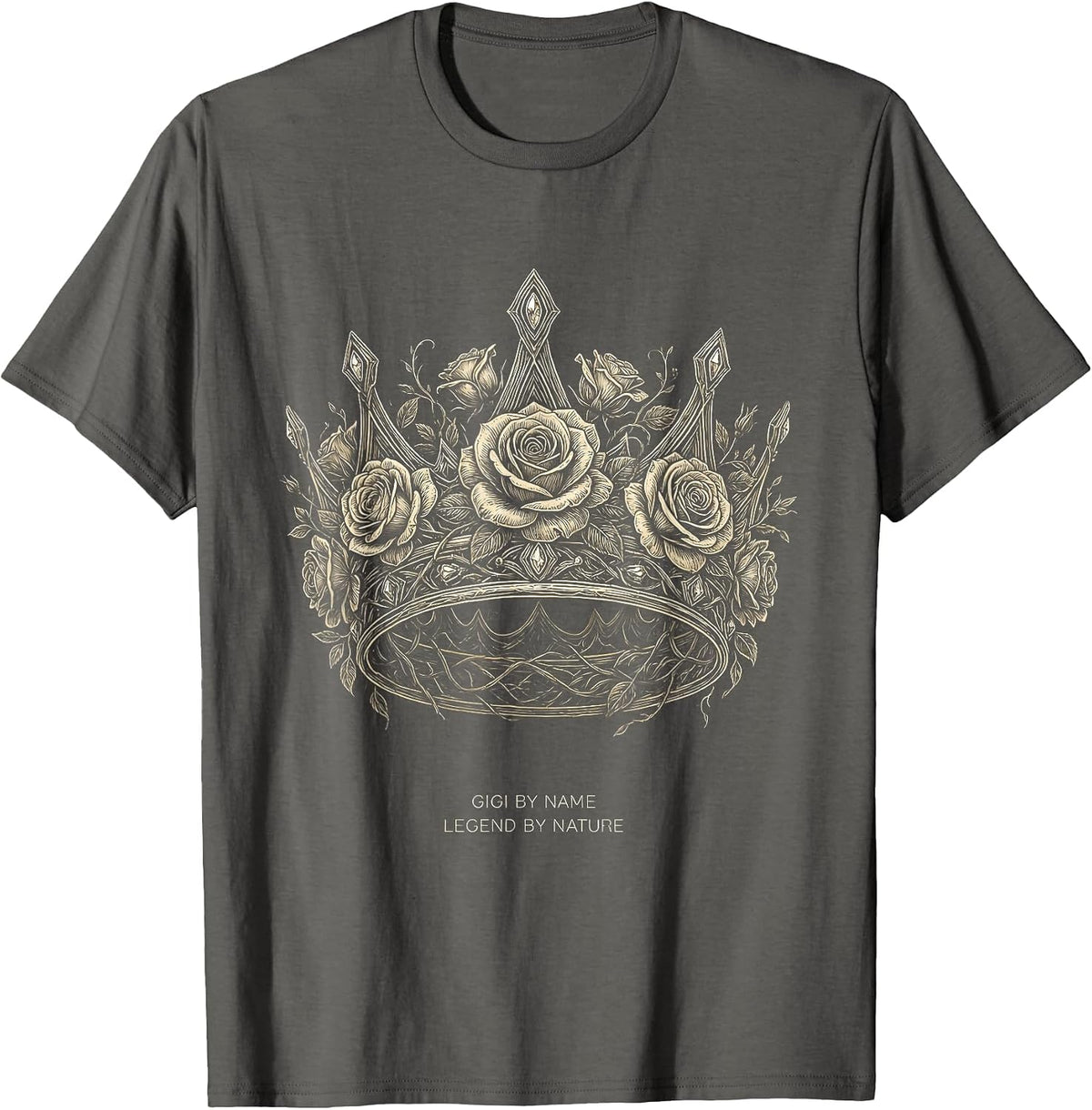 Gigi By Name Legend By Nature Gift Design T-Shirt - Asphalt Grey