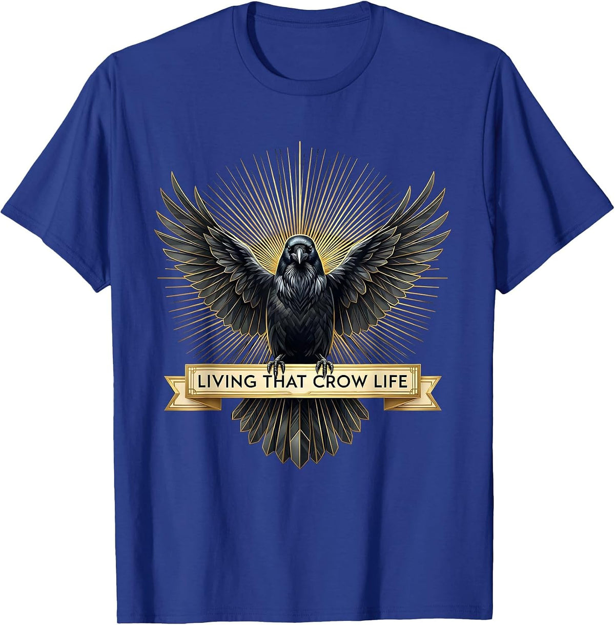 Men's Living That Crow Life Crow Lover Design T-Shirt - Royal Blue