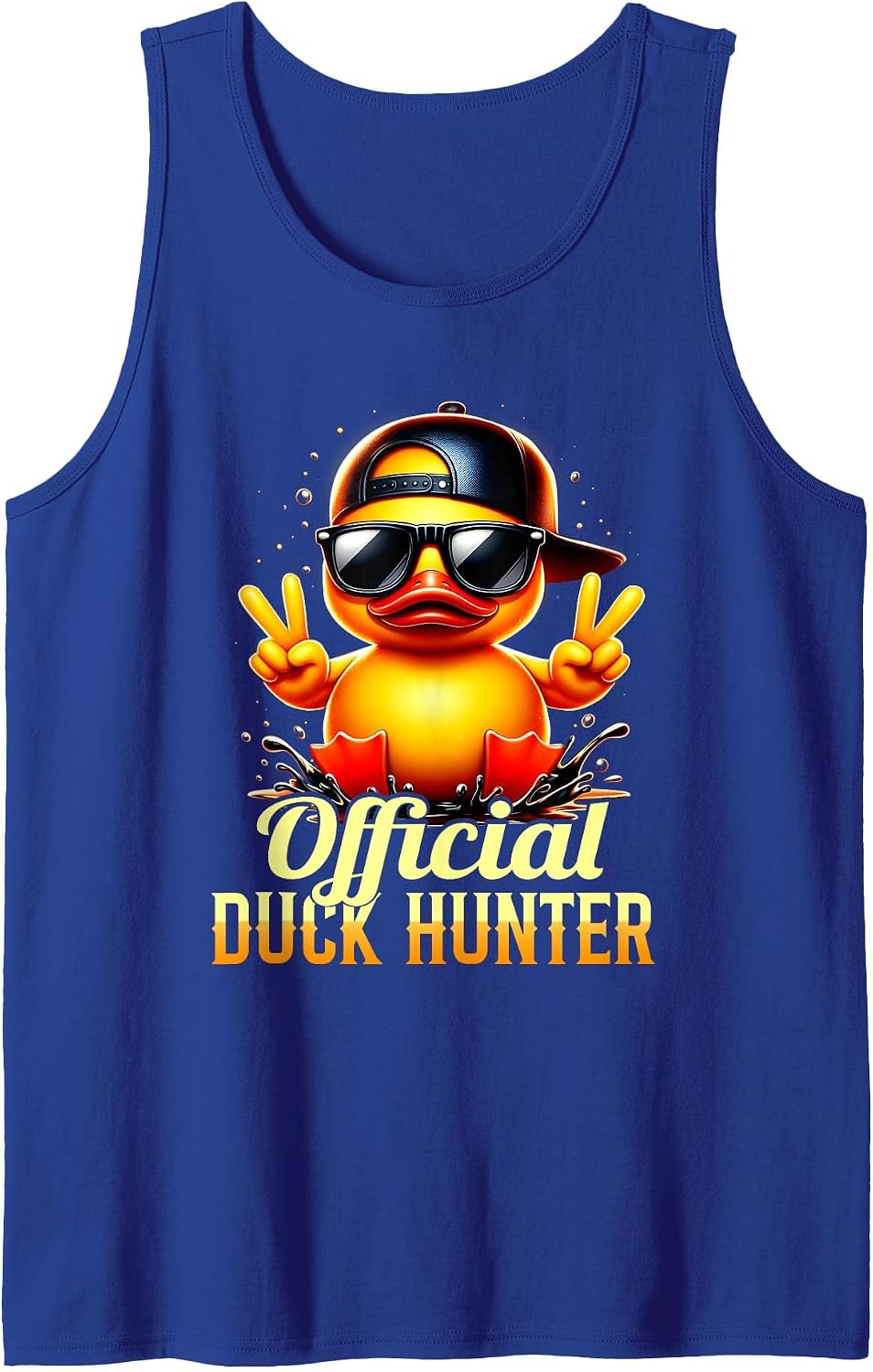 Official Duck-Hunter Cruise Funny Rubber Duck Hunting Squad Tank Top - Royal Blue