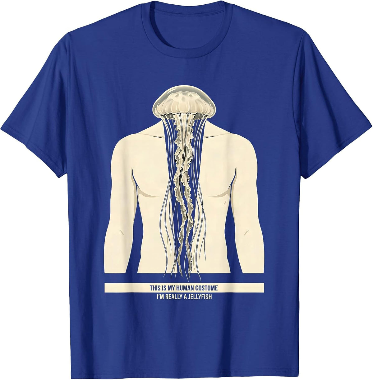 Men's This Is My Human Costume I'm Really A Jellyfish Funny T-Shirt - Royal Blue