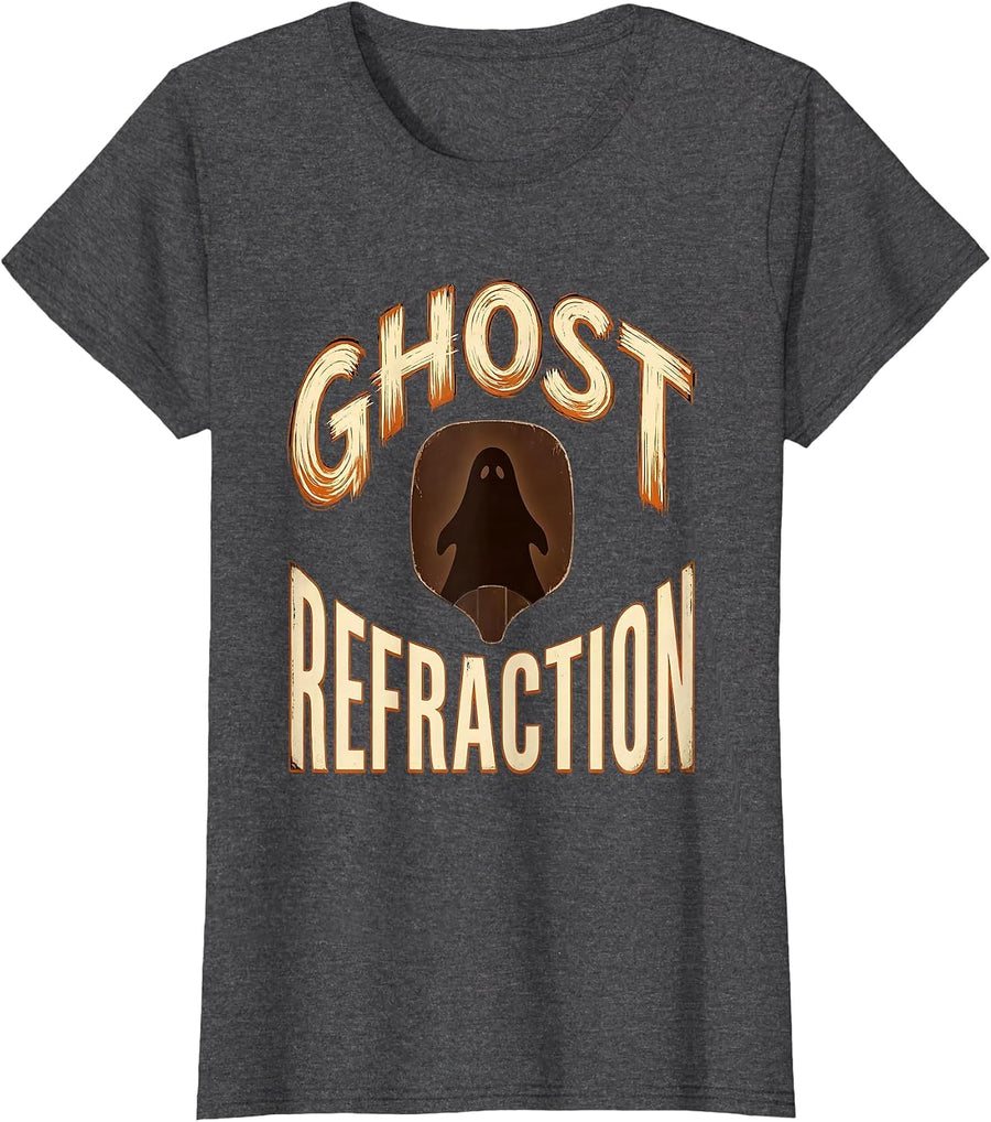 Women's Ghost Refraction Sign Painter Halloween Optometrist Eye T-Shirt - Dark Heather Grey