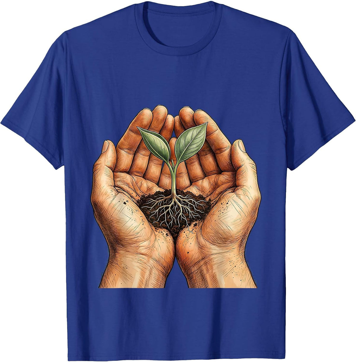 Men's Paraprofessional Helping Hands Seedling Growth T-Shirt - Royal Blue