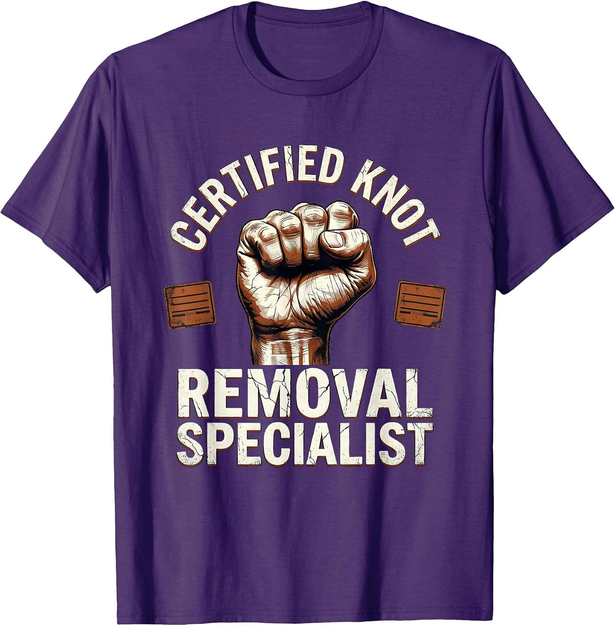 Men's Certified Knot Removal Specialist Funny Massage Therapist T-Shirt - Purple