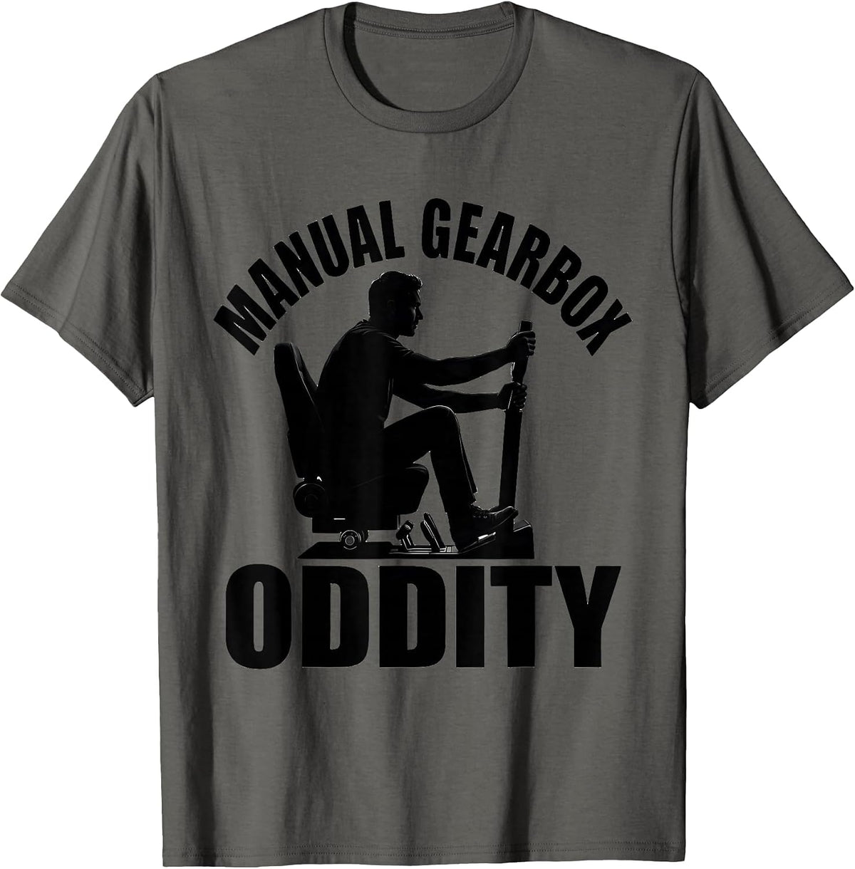 Manual Gearbox Oddity Funny Car Guy Stick Shift Driver T-Shirt - Asphalt Grey