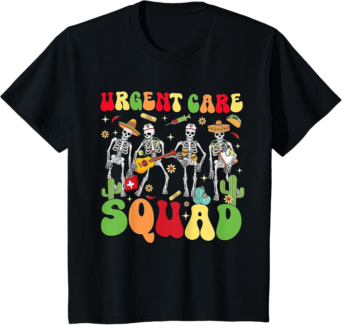 Urgent Care Squad Cinco De Mayo RN Nurse Registered NP T-Shirt - Black