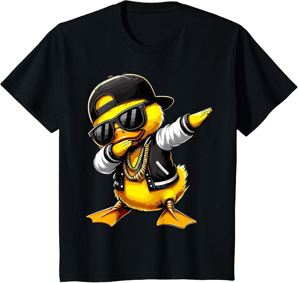 Duck Dabbing Funny Rubber Duck with Sunglasses T-Shirt - Black