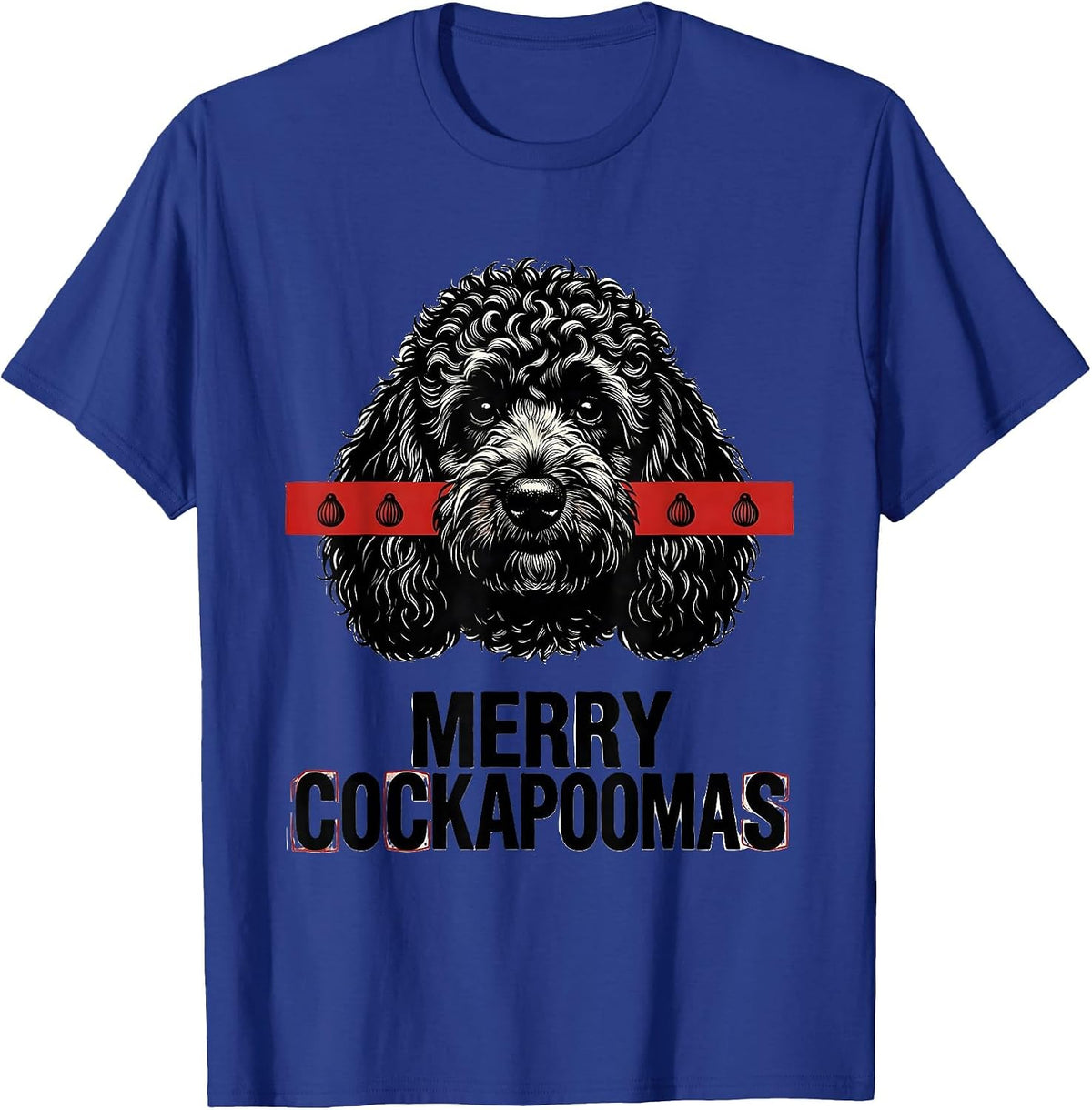 Men's Merry Cockapoomas Wood Type Letterpress Funny Cockapoo T-Shirt - Royal Blue