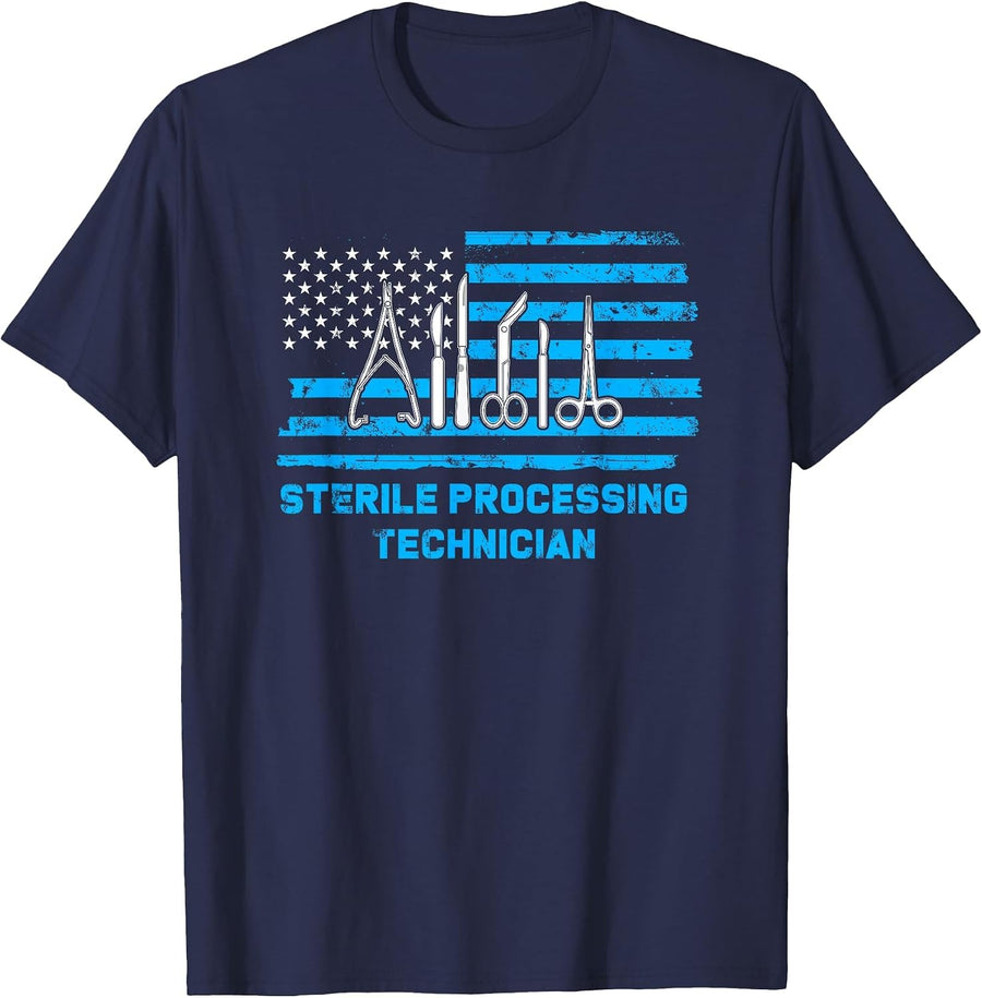 Sterile Processing Technician Technologist T-Shirt - Navy Blue