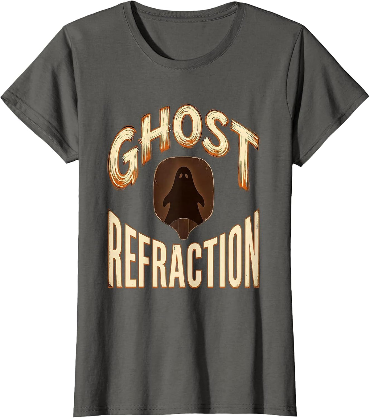 Women's Ghost Refraction Sign Painter Halloween Optometrist Eye T-Shirt - Asphalt Grey